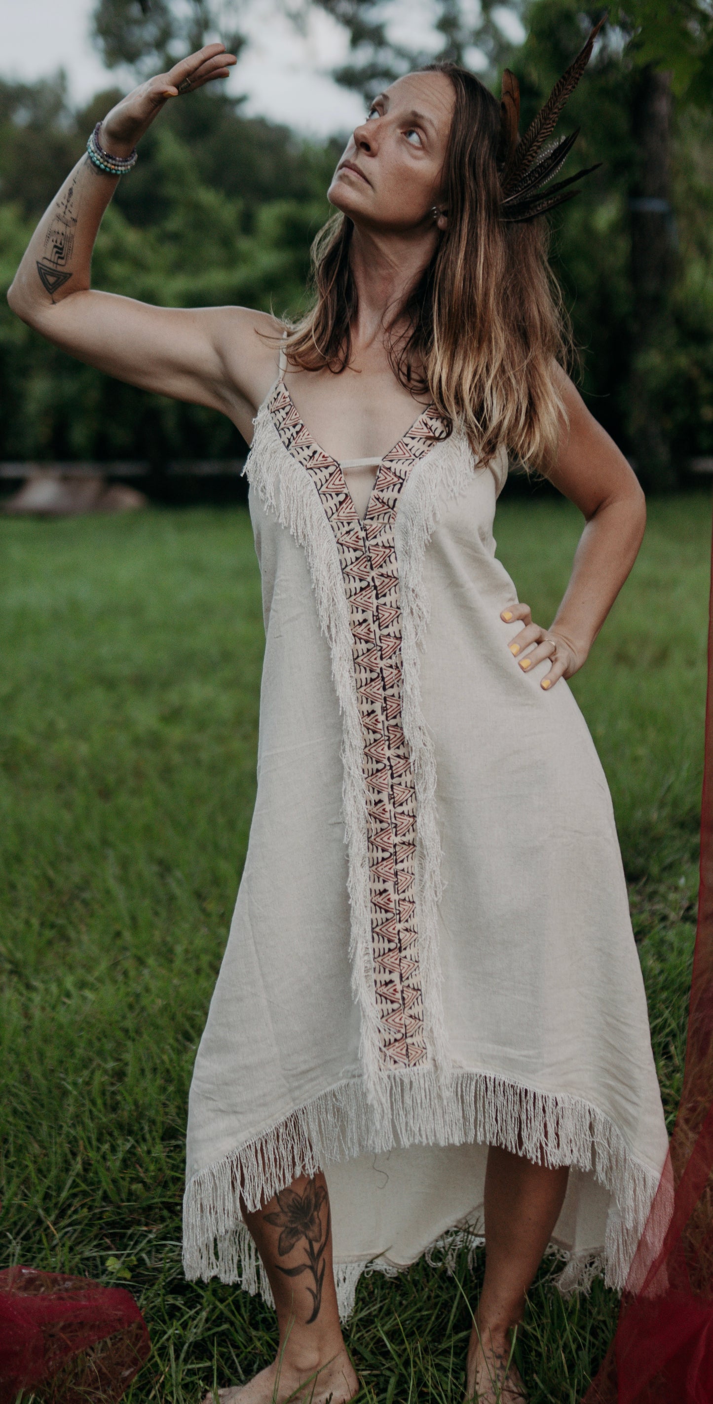 Sacred Heart – Racerback High-Low Fringe Dress - One Size Fits Most