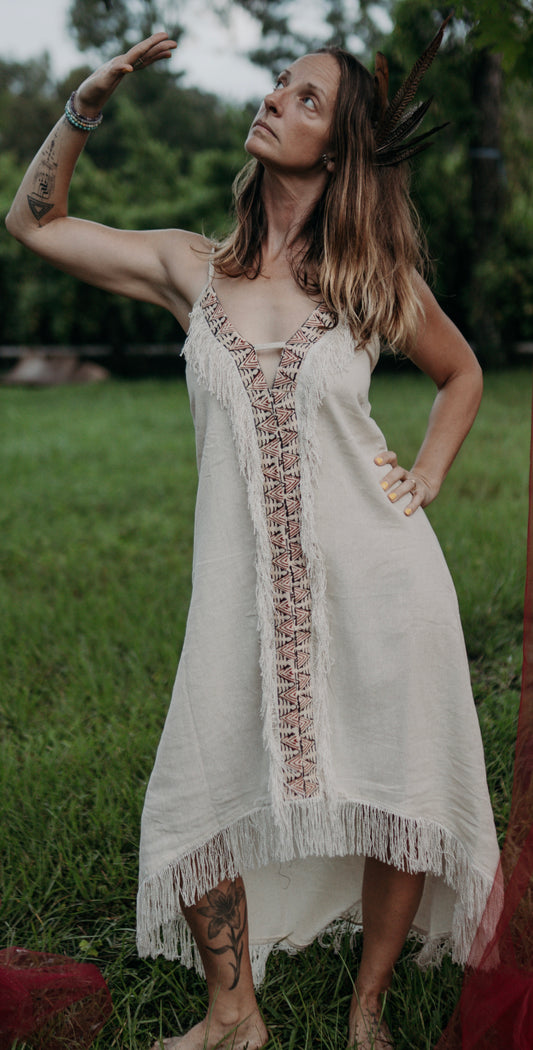 Sacred Heart – Racerback High-Low Fringe Dress - One Size Fits Most