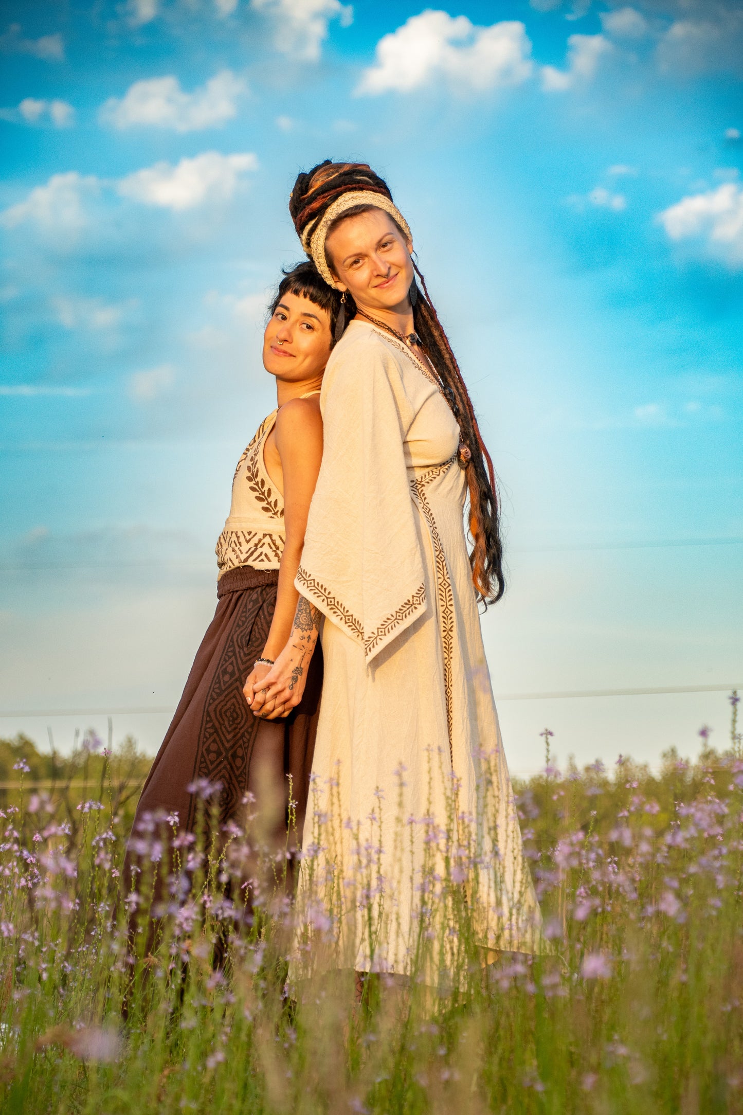 The Priestess - Long Sleeve Wrap Dress - One Size Fits Most Adjustable