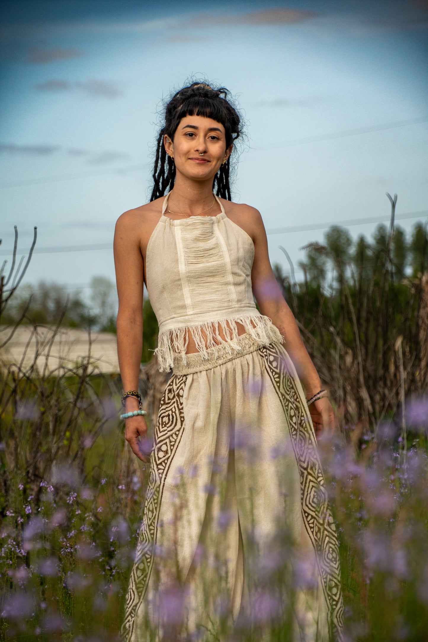 Intuition - Tribal Pants - Available in Cream and Brown - One Size Fits Most