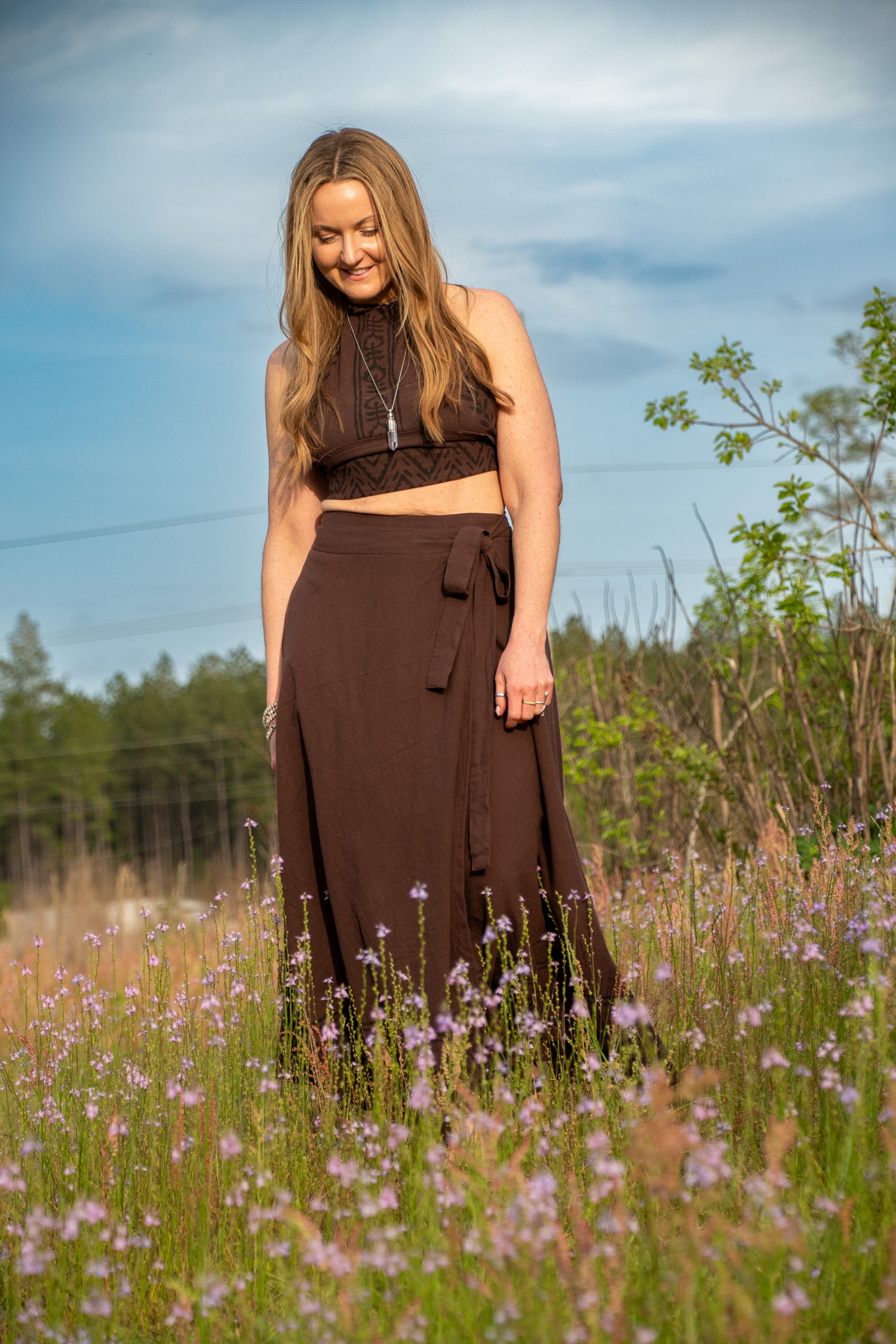 Freedom - Wrap Skirt - Available in Cream or Brown - One Size Fits Most Adjustable