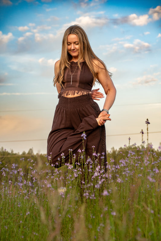Wild and Woven — Fringe Halter Top - Available in Cream or Brown - One Size Fits Most