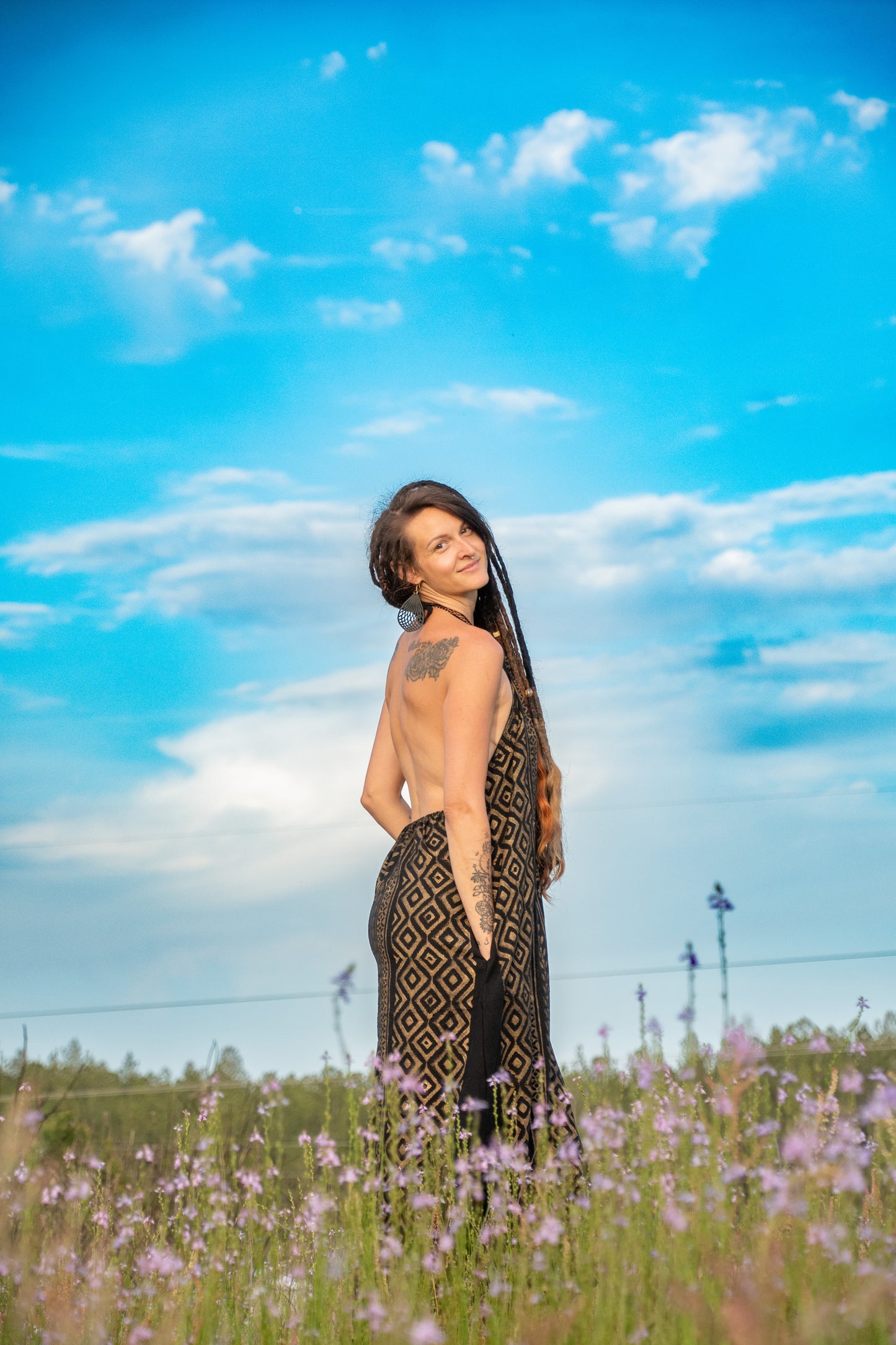Lilith – Black Halter Dress - One Size Fits Most
