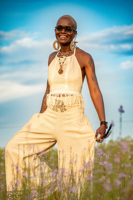 Elephant Walk - Pants - Available in Cream and Brown - One Size Fits Most