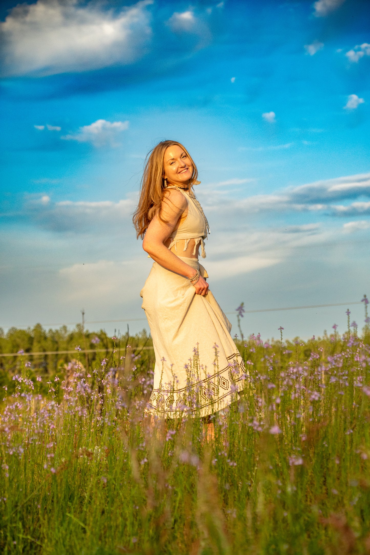 Freedom - Wrap Skirt - Available in Cream or Brown - One Size Fits Most Adjustable