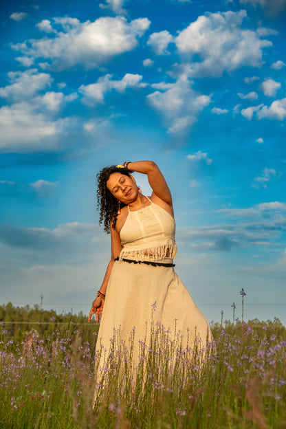 Wild and Woven — Fringe Halter Top - Available in Cream or Brown - One Size Fits Most