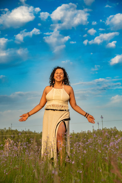 Wild and Woven — Fringe Halter Top - Available in Cream or Brown - One Size Fits Most