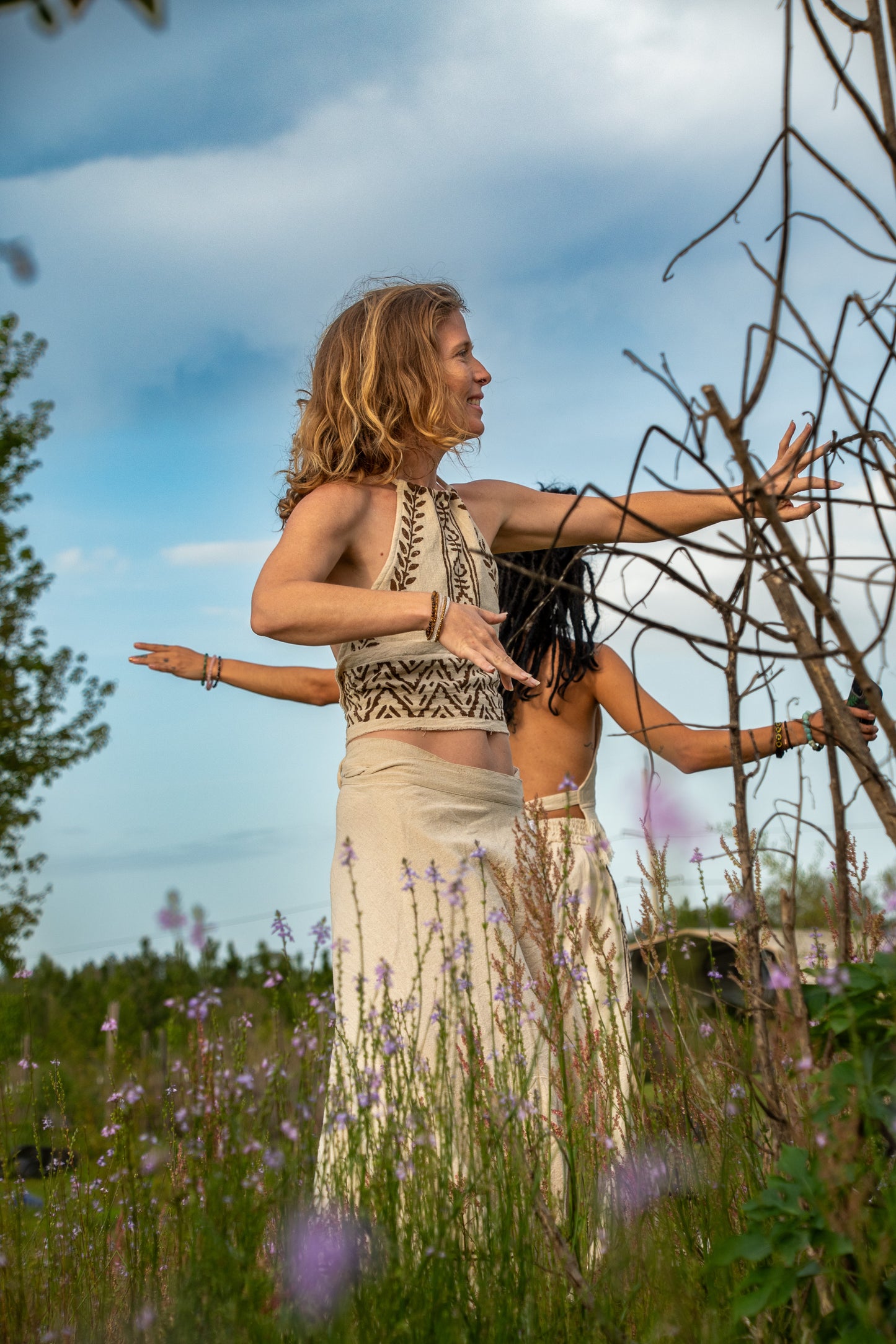 Winds of Change - Tribal Halter Top - Available in Cream and Brown - One Size Fits Most Adjustable