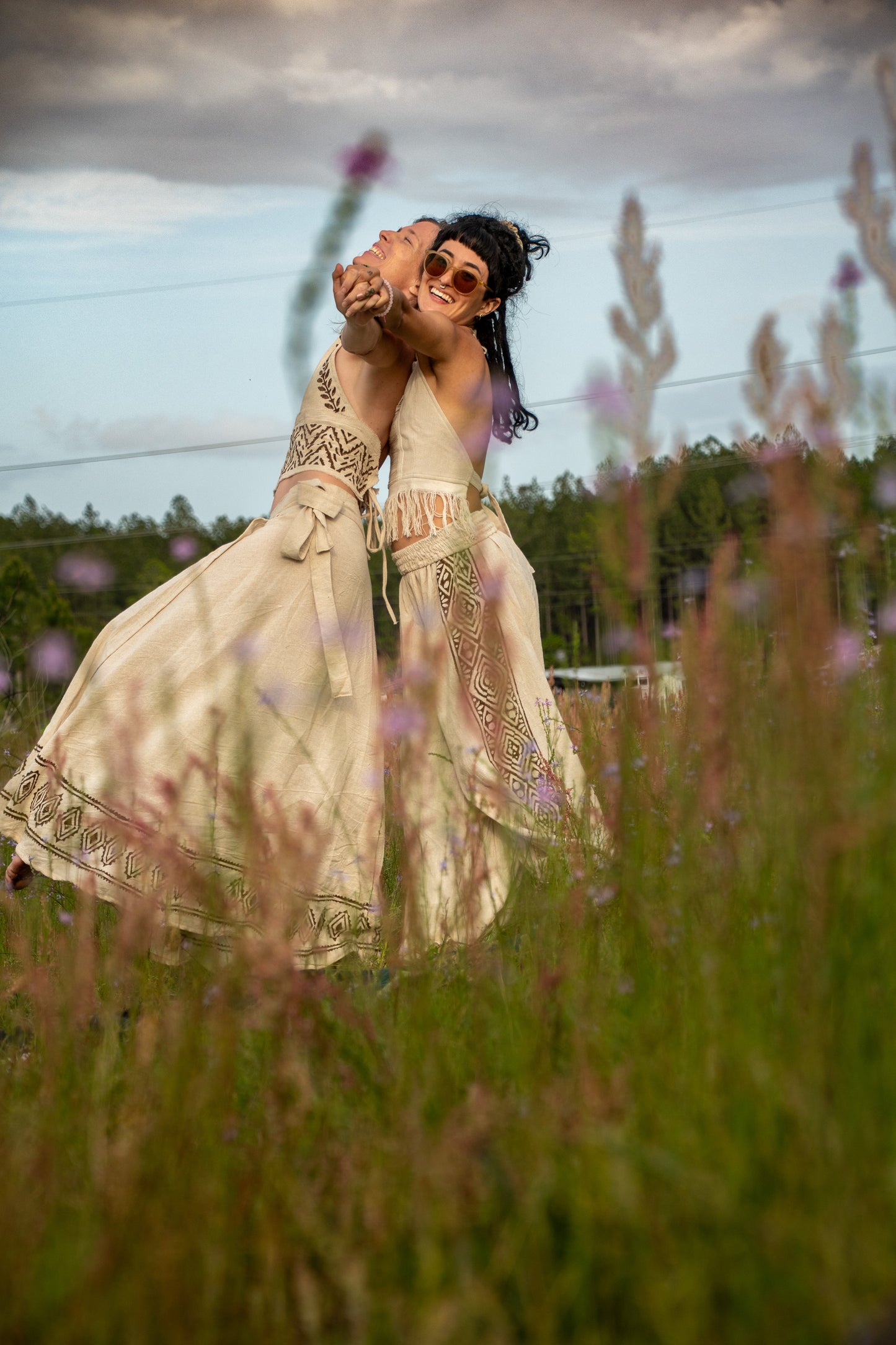 Freedom - Wrap Skirt - Available in Cream or Brown - One Size Fits Most Adjustable